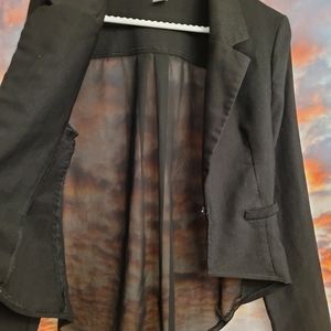 black longsleeve blazer sheer back     Size L (Us 8)